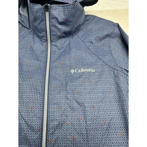 Columbia Sportswear Womens Running Jacket Size S Blue Full Zip Tuck Away Hood - Picture 2 of 12